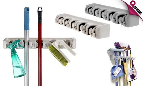 Wall-Mounted Broom & Mop Organizer!